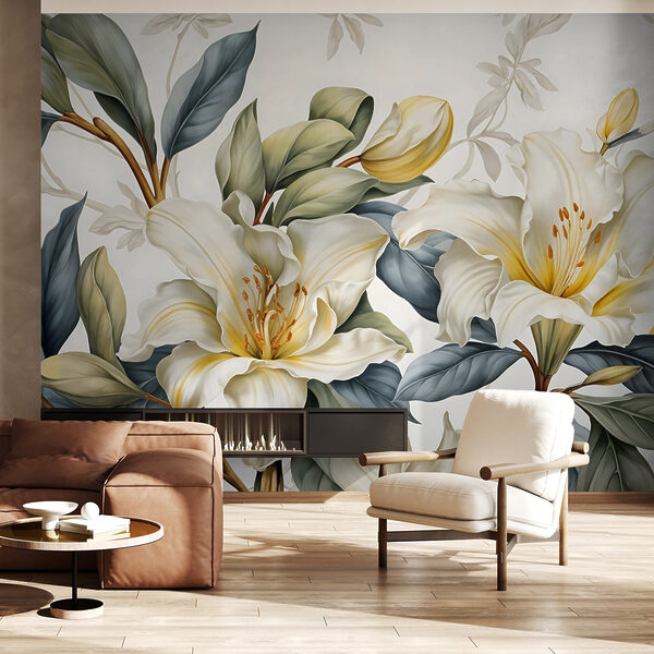 Delicate bloemen te midden van weelderig groen Delicate bloemen te midden van weelderig groen
