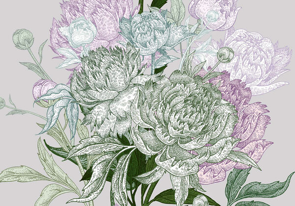 Levendige bloemenillustratie met details Levendige bloemenillustratie met details
