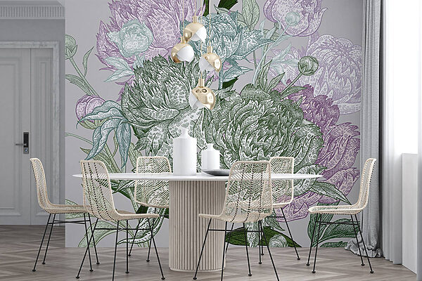 Levendige bloemenillustratie met details Levendige bloemenillustratie met details