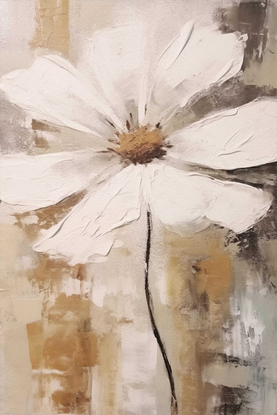 Schilderij van een witte bloem