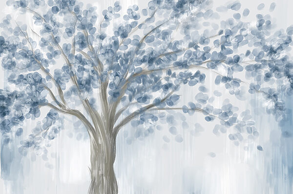 Boom met blauwe bladeren Boom met blauwe bladeren