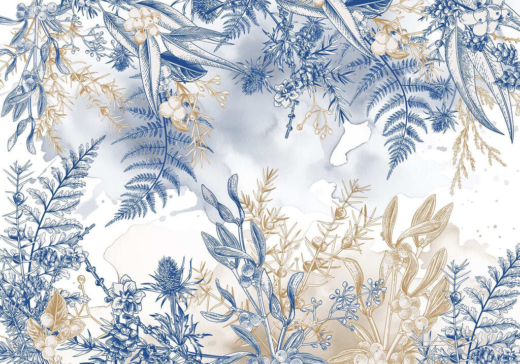 Blauw en wit bloemenpatroon Blauw en wit bloemenpatroon