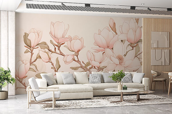 Schilderij van bloemen op een tak Schilderij van bloemen op een tak