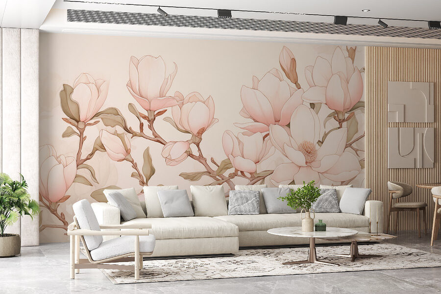 Schilderij van bloemen op een tak