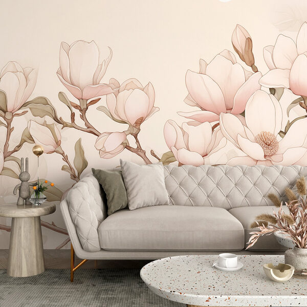 Schilderij van bloemen op een tak Schilderij van bloemen op een tak