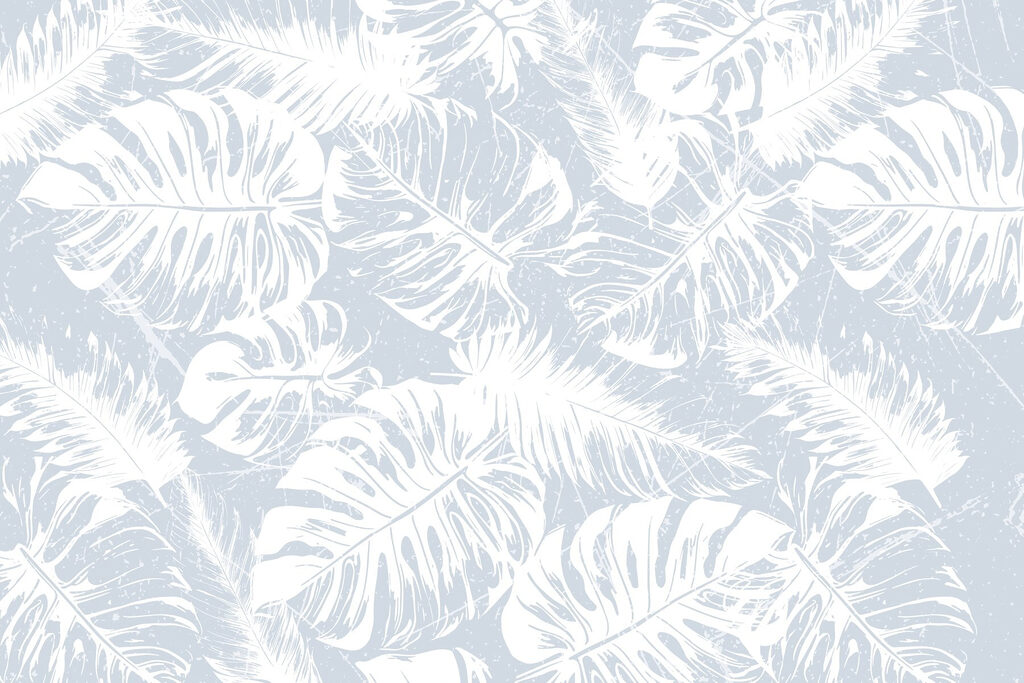 Witte bladeren op een blauwe achtergrond Witte bladeren op een blauwe achtergrond