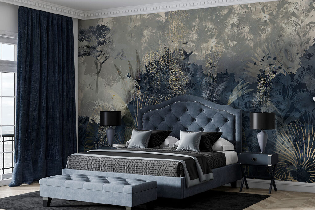 Serene forest with layered textures Serene forest with layered textures