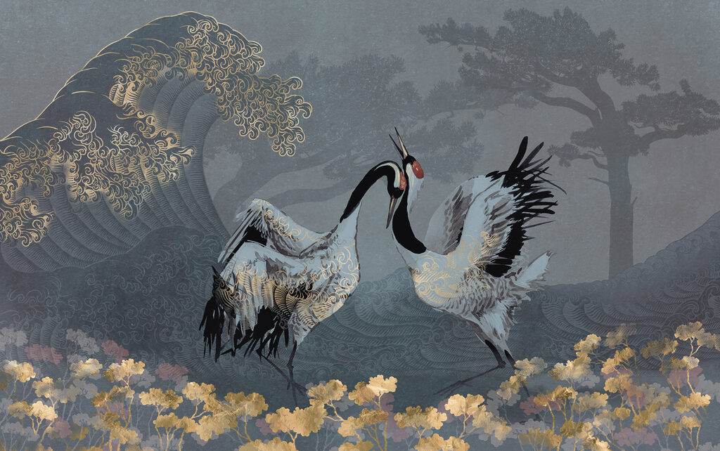 Twee vogels in een veld Twee vogels in een veld