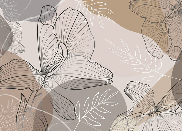 Elegant lijnmotief met bloemen Elegant lijnmotief met bloemen