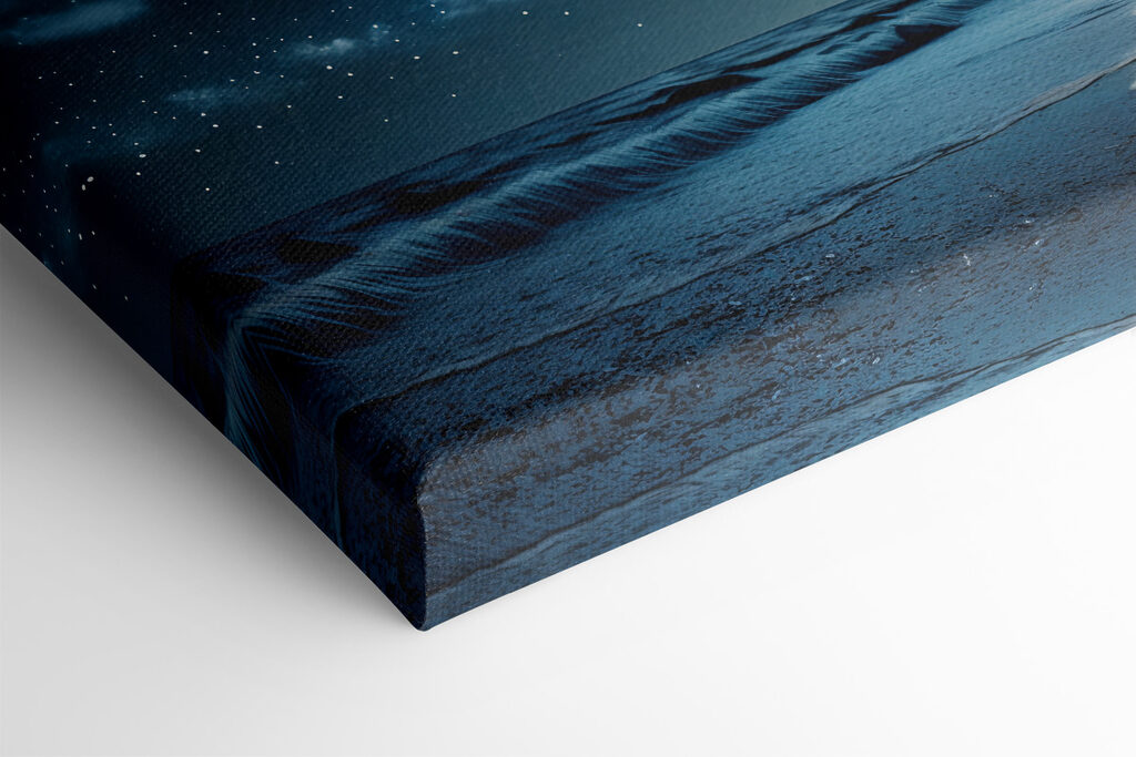 Moon and stars over a beach