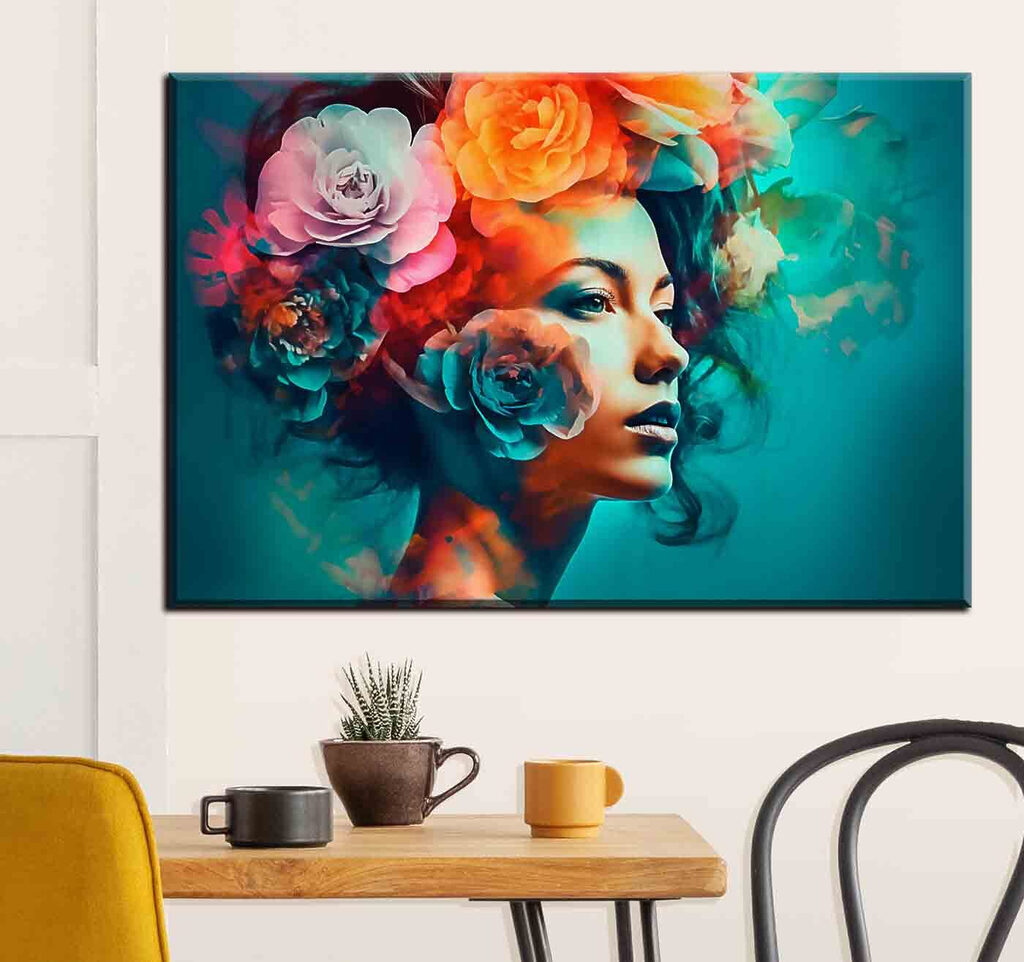 Woman with flowers in her hair Woman with flowers in her hair