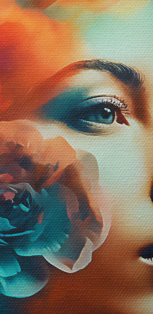 Woman with flowers in her hair Woman with flowers in her hair