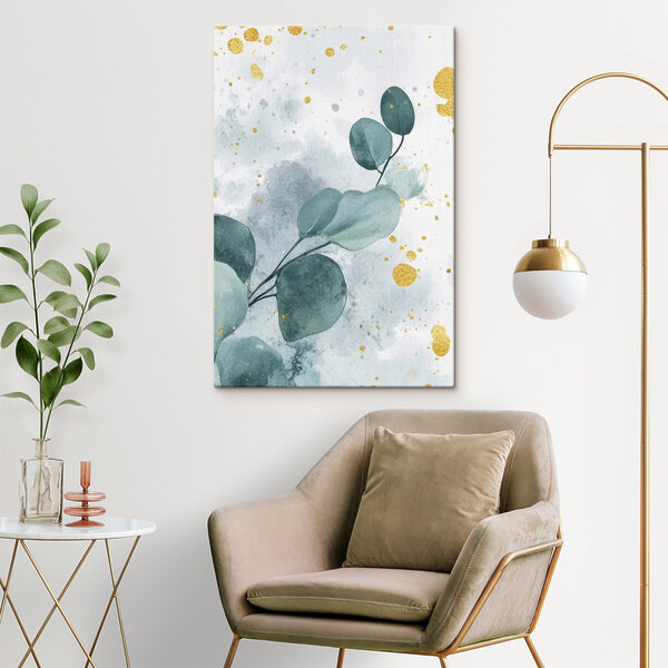 Aquarel van een tak met bladeren Aquarel van een tak met bladeren