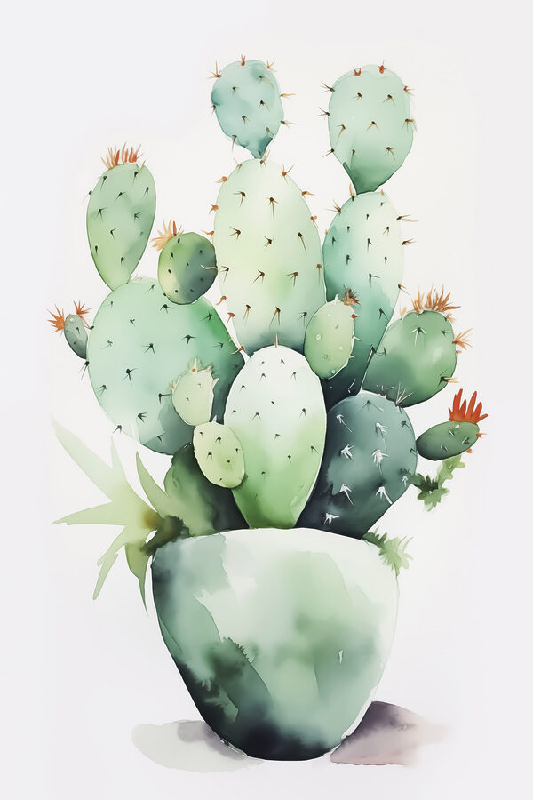 Aquarel van een cactus Aquarel van een cactus