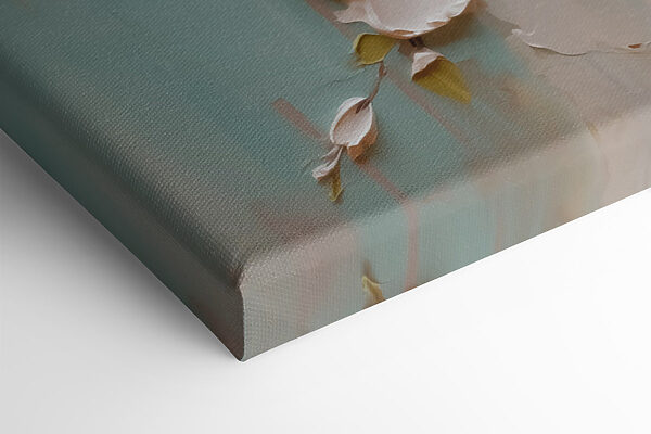 Schilderij van bloemen op een blauwe achtergrond Schilderij van bloemen op een blauwe achtergrond