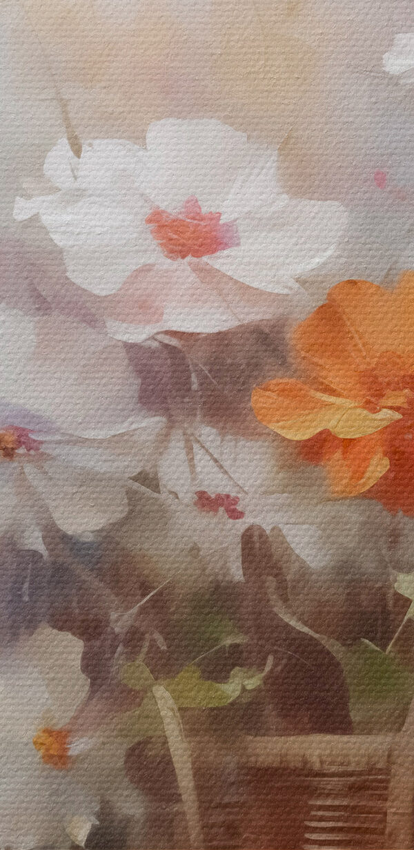 Schilderij van bloemen in een mand Schilderij van bloemen in een mand