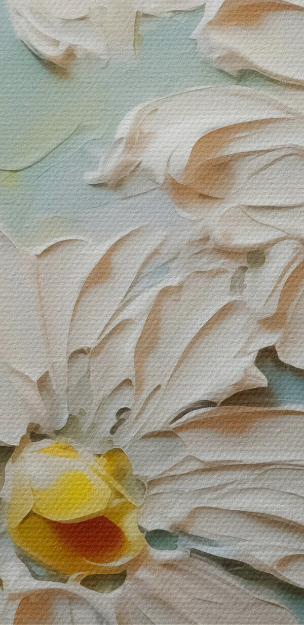 Schilderij van witte bloemen Schilderij van witte bloemen