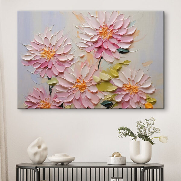 Schilderij van bloemen op een wit oppervlak Schilderij van bloemen op een wit oppervlak
