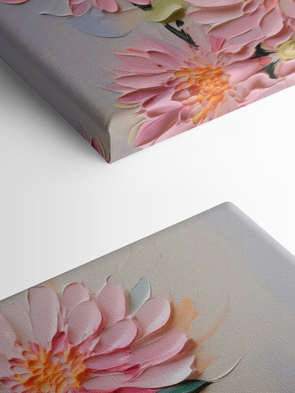Schilderij van bloemen op een wit oppervlak Schilderij van bloemen op een wit oppervlak
