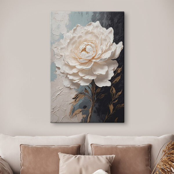 Witte bloem met bruine bladeren Witte bloem met bruine bladeren
