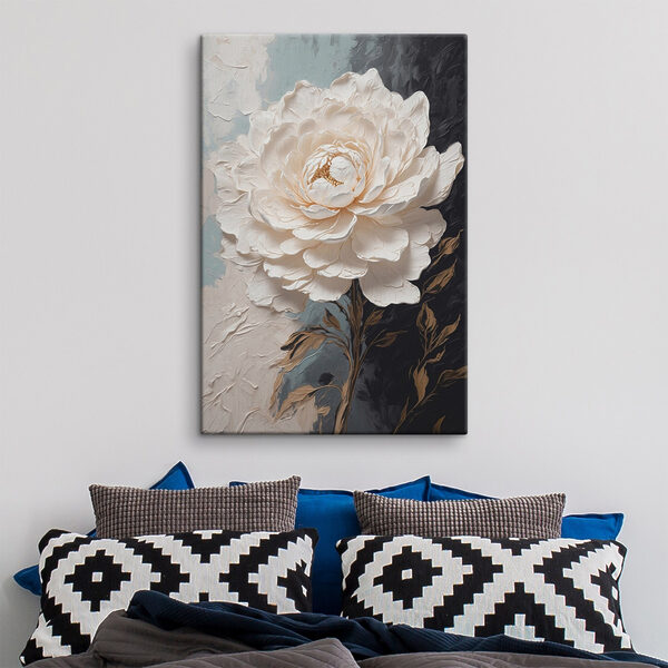 Witte bloem met bruine bladeren Witte bloem met bruine bladeren