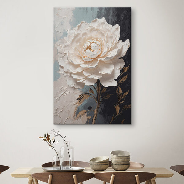 Witte bloem met bruine bladeren Witte bloem met bruine bladeren