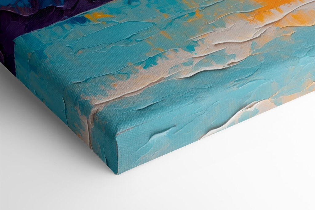 Painting of a sunset over water Painting of a sunset over water