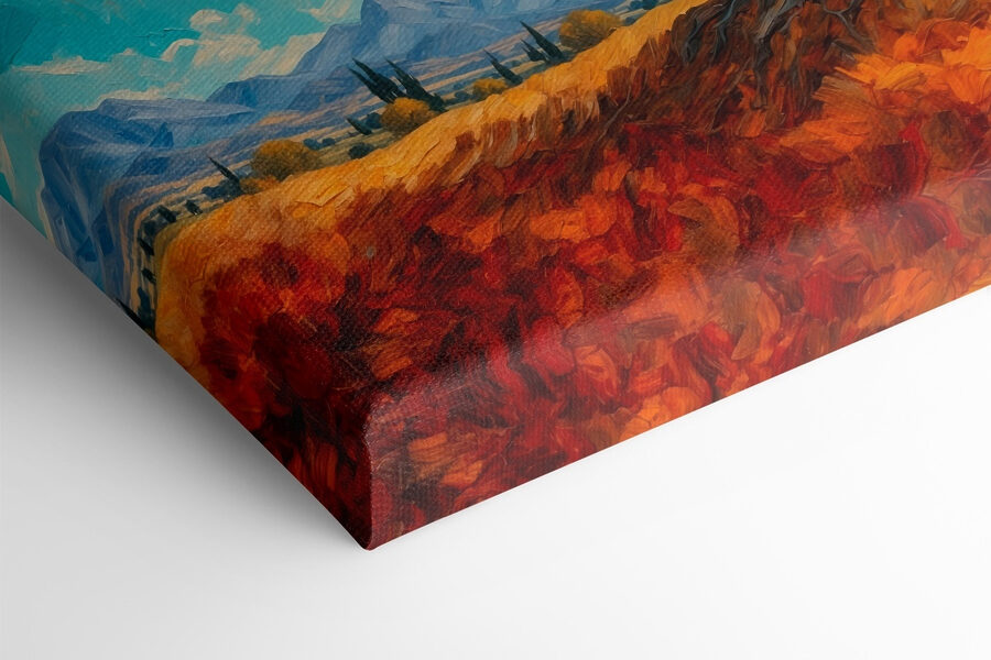 Schilderij van een boom met gele bladeren