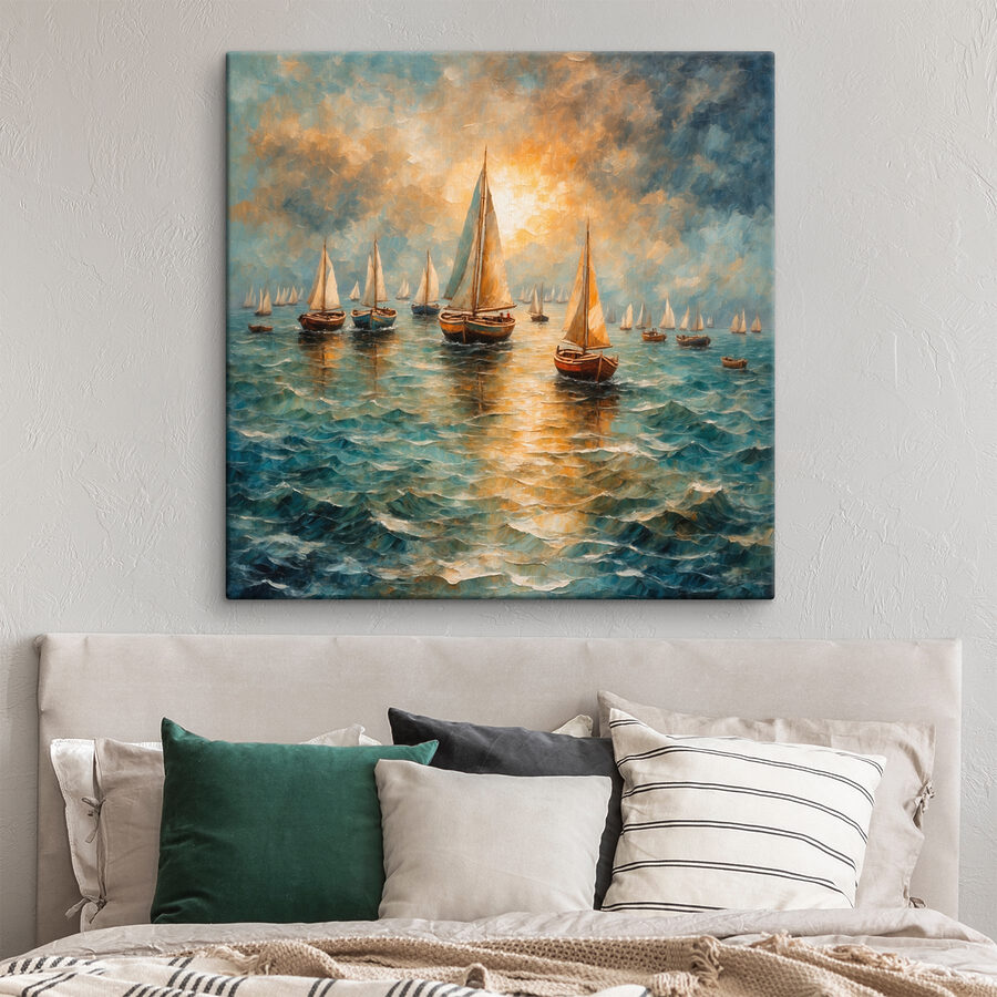 Schilderen van boten op het water