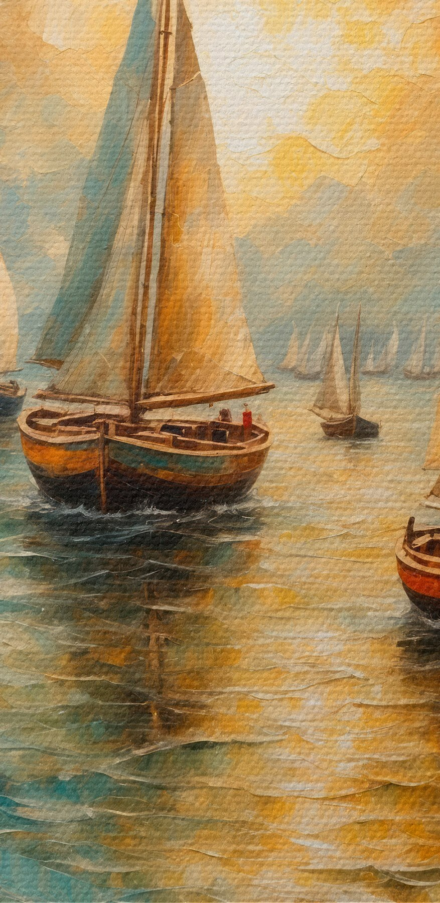 Schilderen van boten op het water