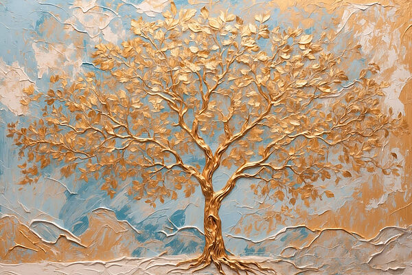 Majestueuze boom tegen rustige achtergrond Majestueuze boom tegen rustige achtergrond