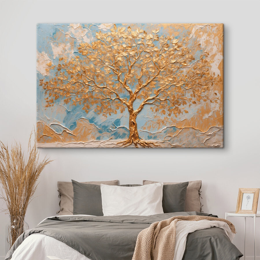 Majestueuze boom tegen rustige achtergrond Majestueuze boom tegen rustige achtergrond