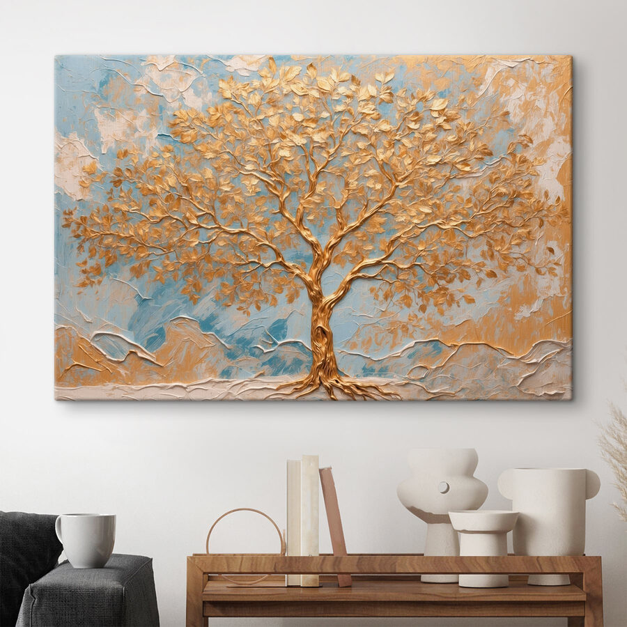 Majestueuze boom tegen rustige achtergrond Majestueuze boom tegen rustige achtergrond