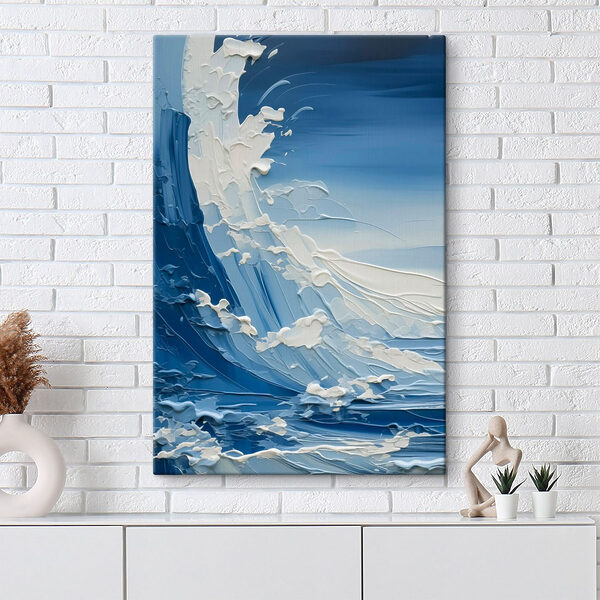 Schilderij van een golf Schilderij van een golf