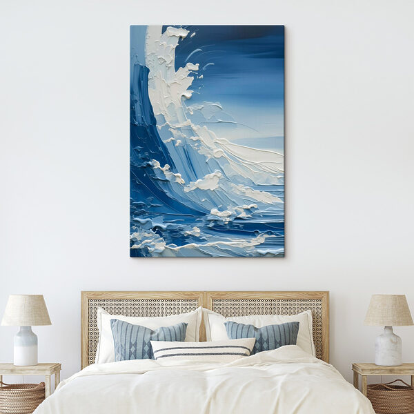 Schilderij van een golf Schilderij van een golf