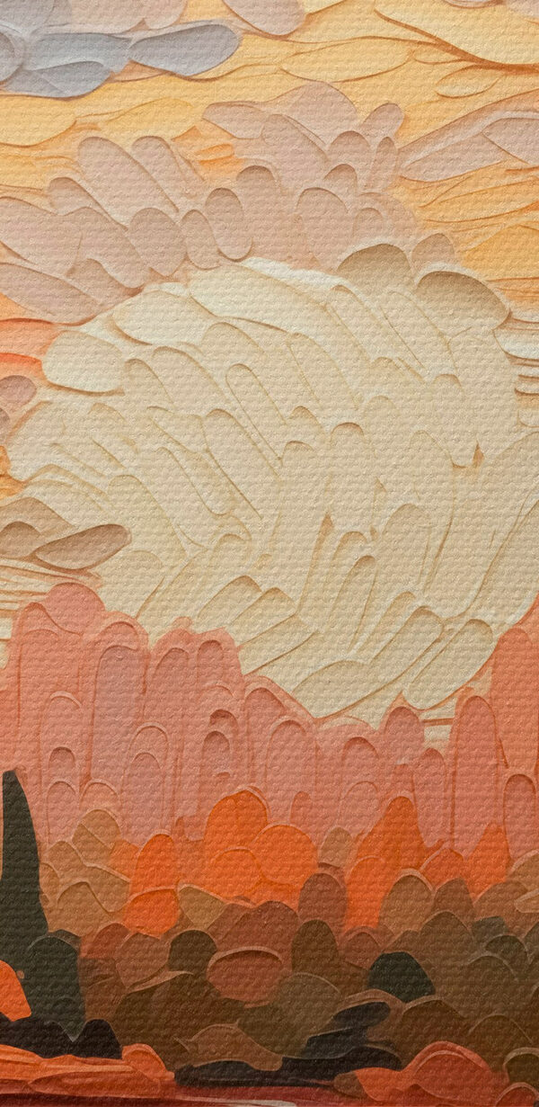 Schilderij van een rivier en bomen Schilderij van een rivier en bomen