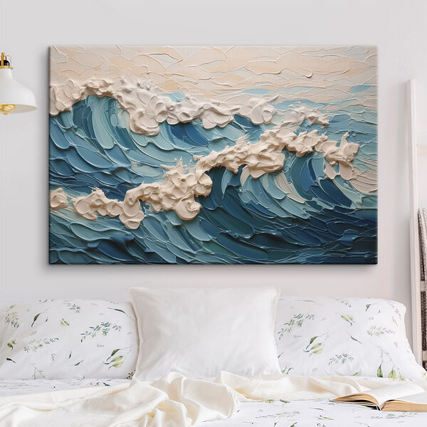 Schilderij van golven en wolken Schilderij van golven en wolken