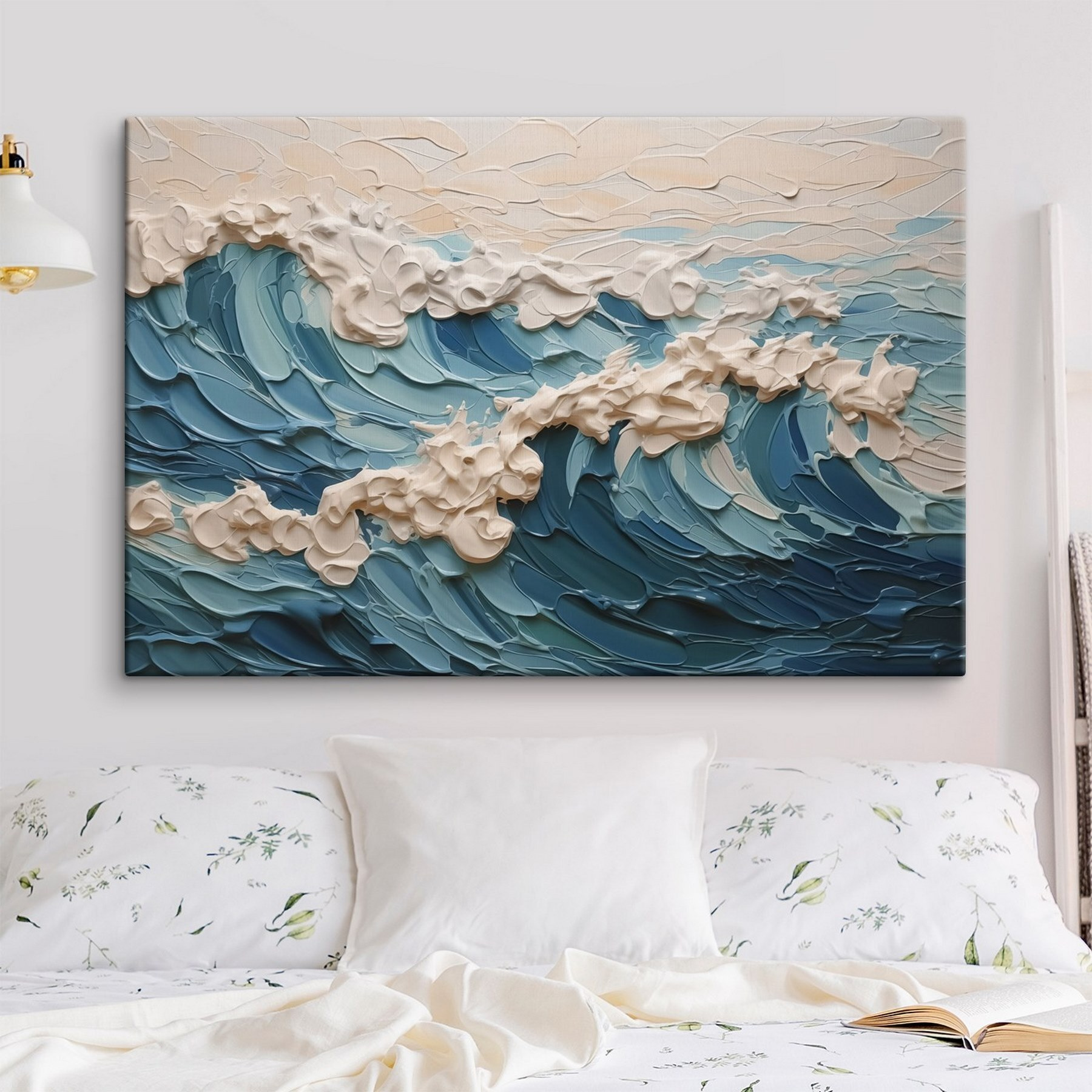 Painting of waves and clouds