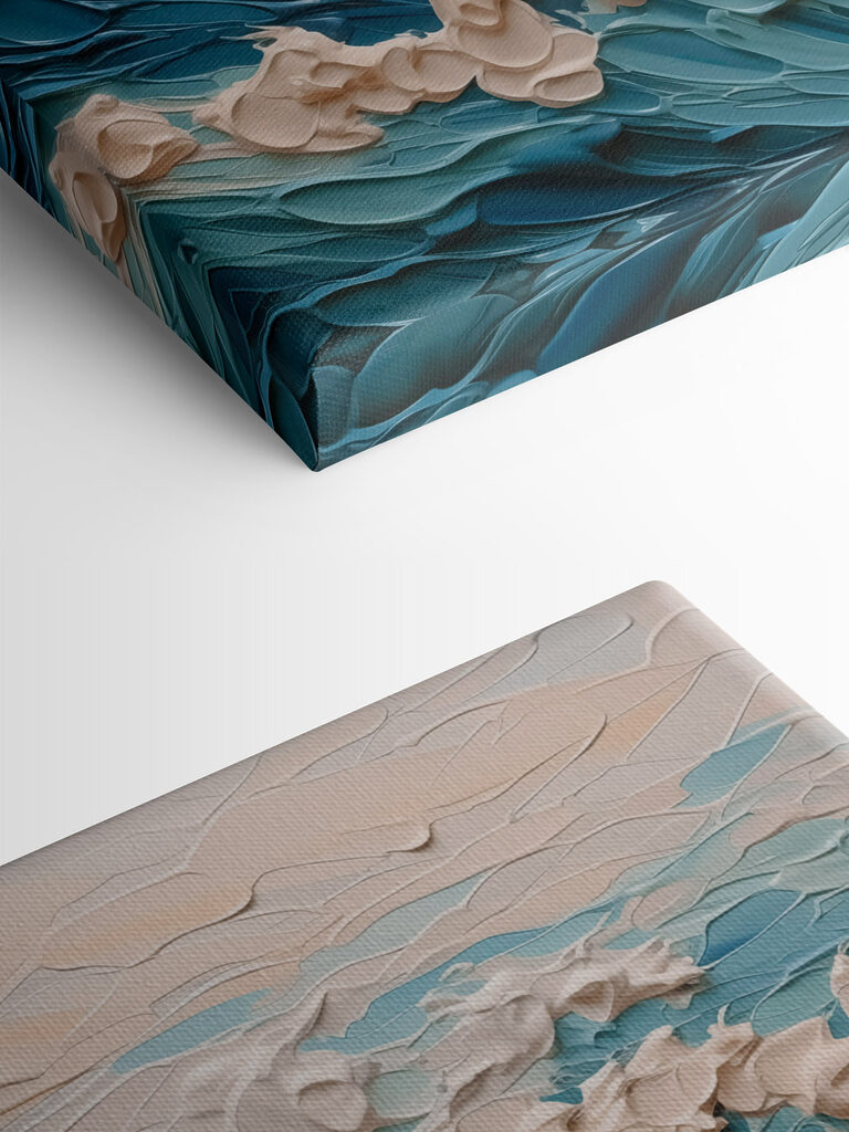 Painting of waves and clouds