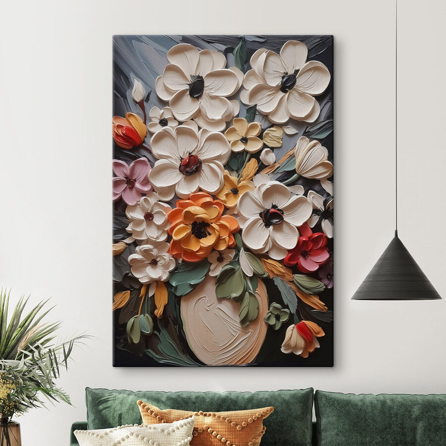 Prachtig gemaakt bloemstuk kunstwerk