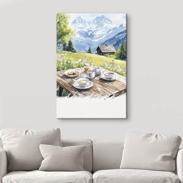 Tafel met eten erop en een huis op de achtergrond Tafel met eten erop en een huis op de achtergrond