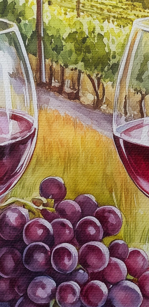 Wijnglazen en druiven op een tafel Wijnglazen en druiven op een tafel