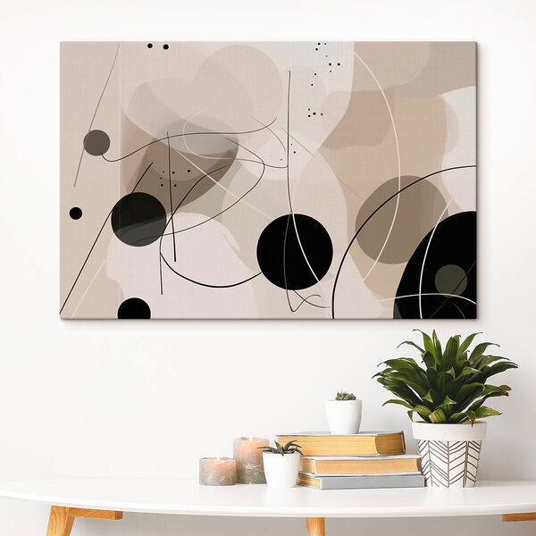 Canvas Schilderijen Canvas Schilderijen Zwart-witte cirkels en lijnen (Artikelnummer: s42475)