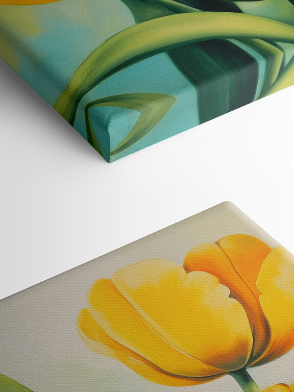 Schilderij van gele tulpen Schilderij van gele tulpen