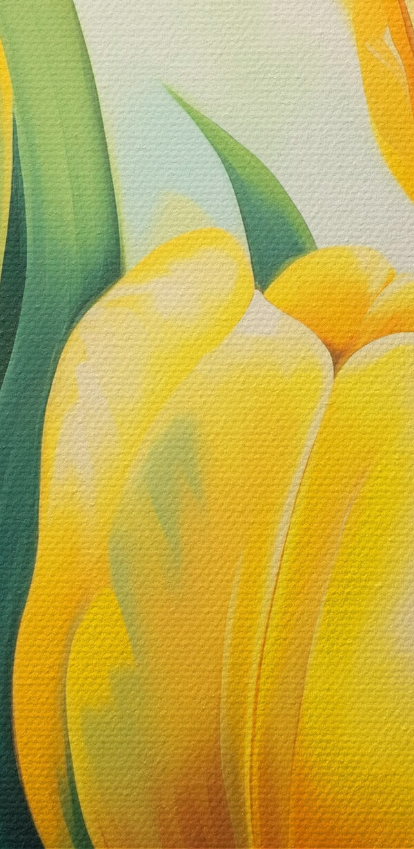 Schilderij van gele tulpen Schilderij van gele tulpen