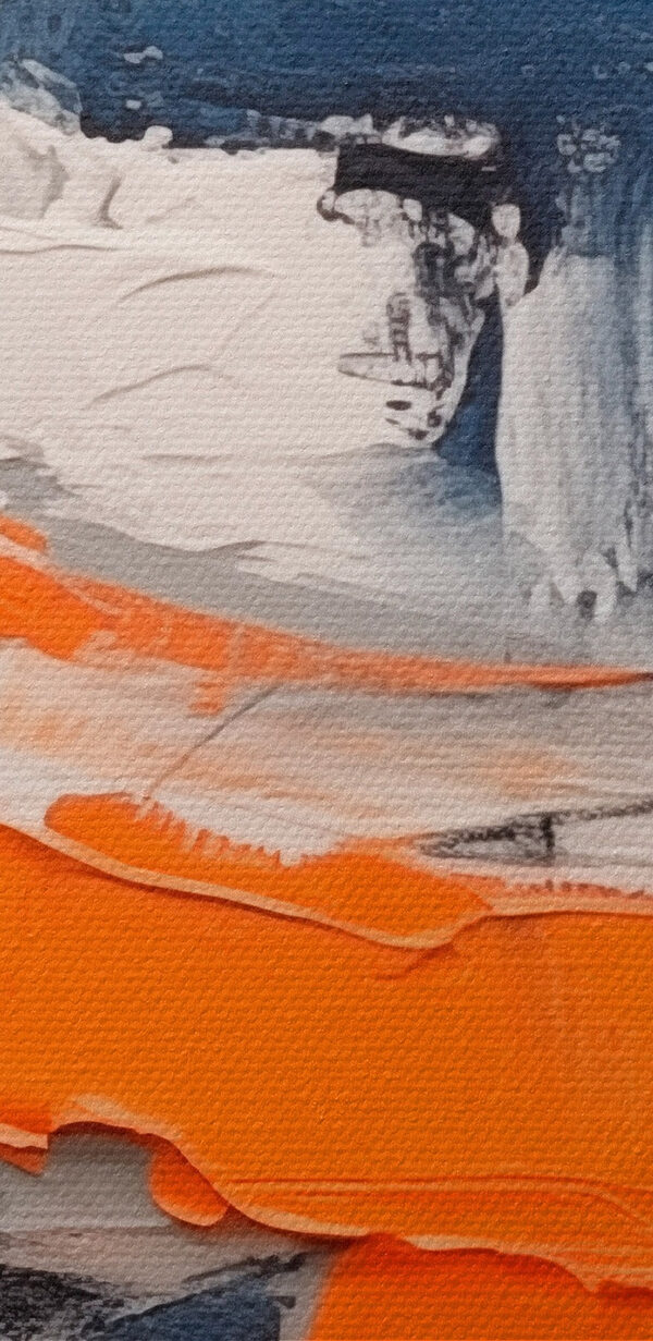 Schilderen met blauwe en oranje verf Schilderen met blauwe en oranje verf