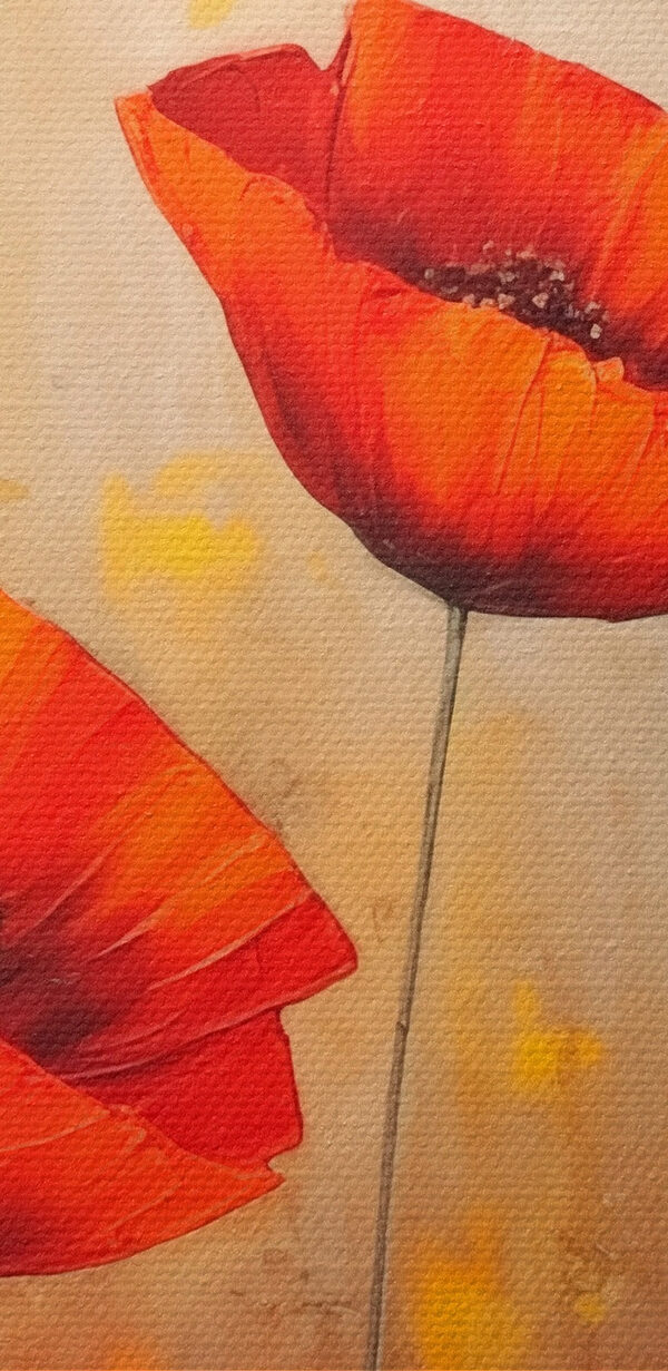 Schilderij van rode bloemen Schilderij van rode bloemen