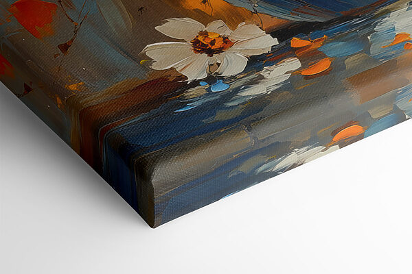 Schilderij van bloemen in een blauwe vaas Schilderij van bloemen in een blauwe vaas