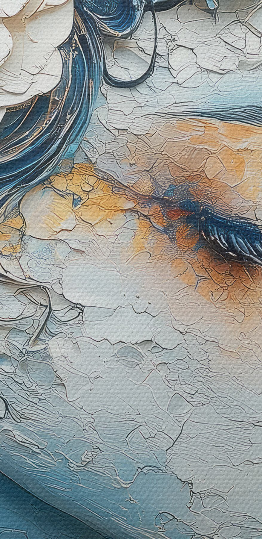 Schilderij van een vrouw met bloemen in haar haar