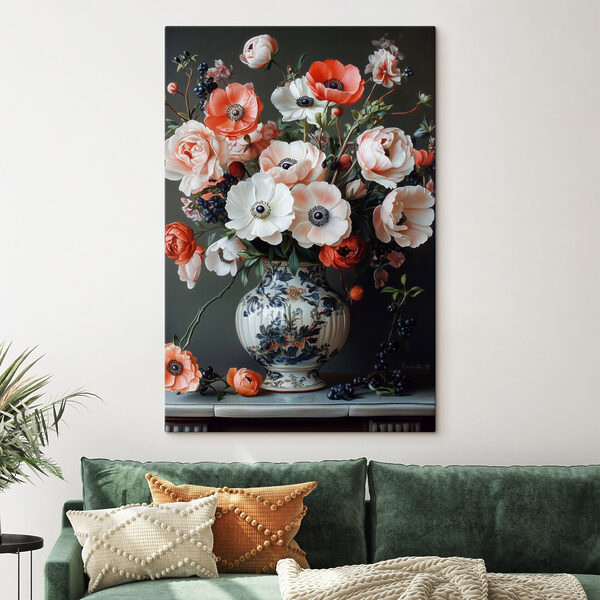 Vaas met bloemen erin Vaas met bloemen erin